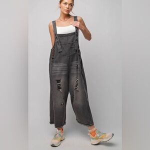 Easel Distressed Overalls